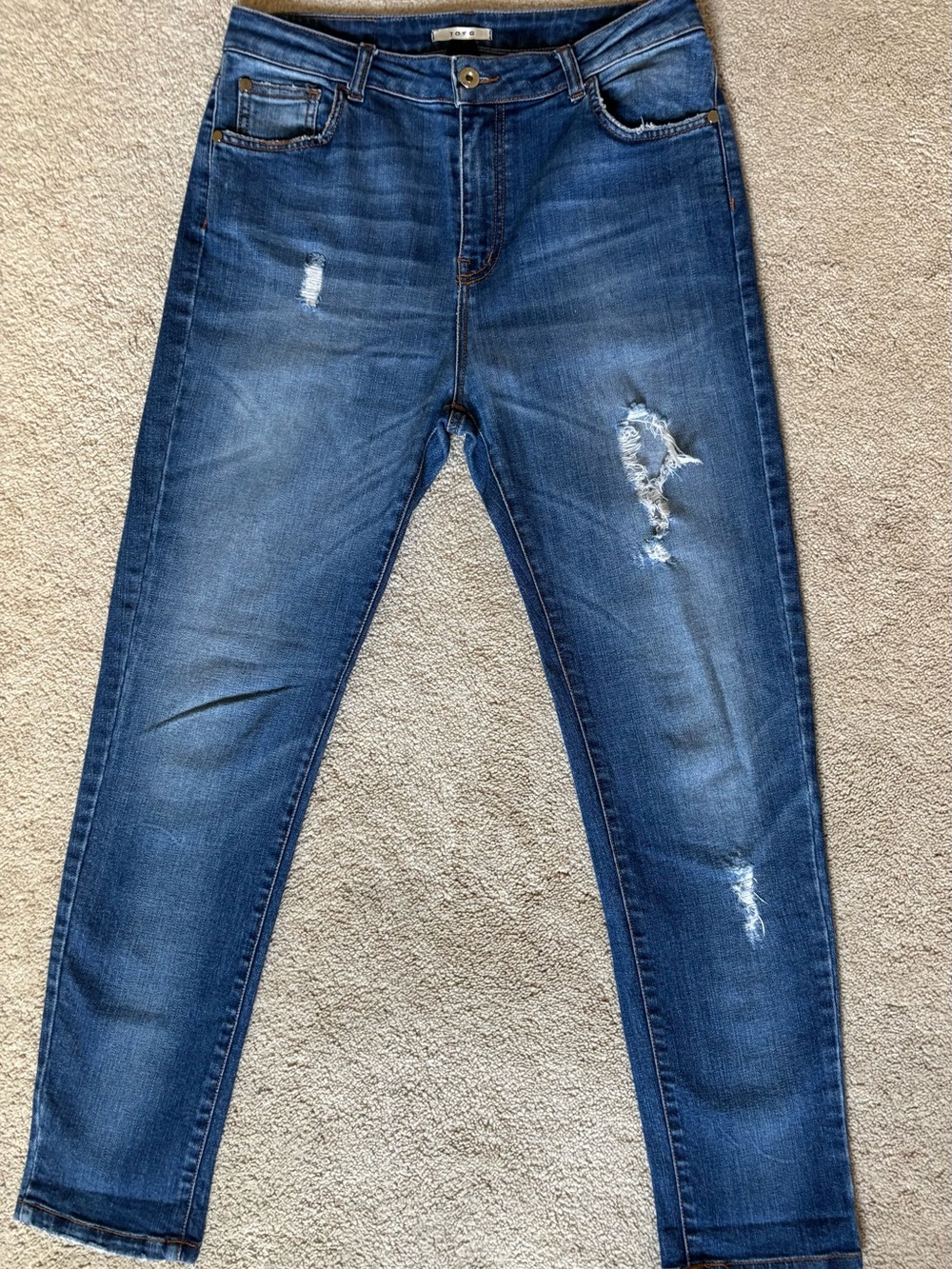 Toy G Women's Skinny Distressed Jeans - Dark Blue